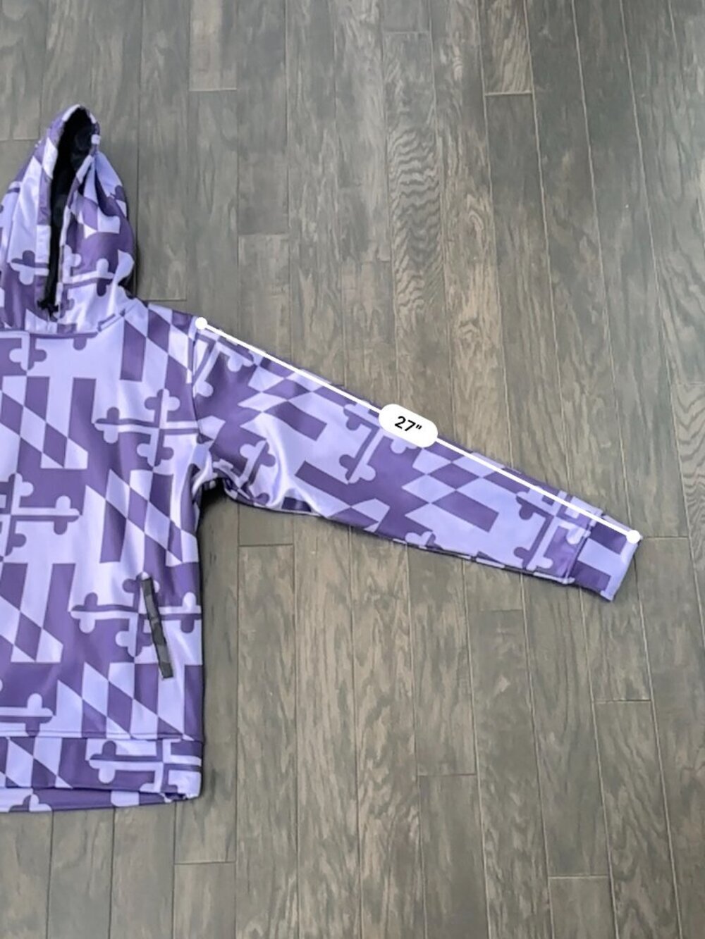 Purple Maryland Flag Design Medium Route One Apparel Fleece Lined Hoodie - Picture 9 of 10